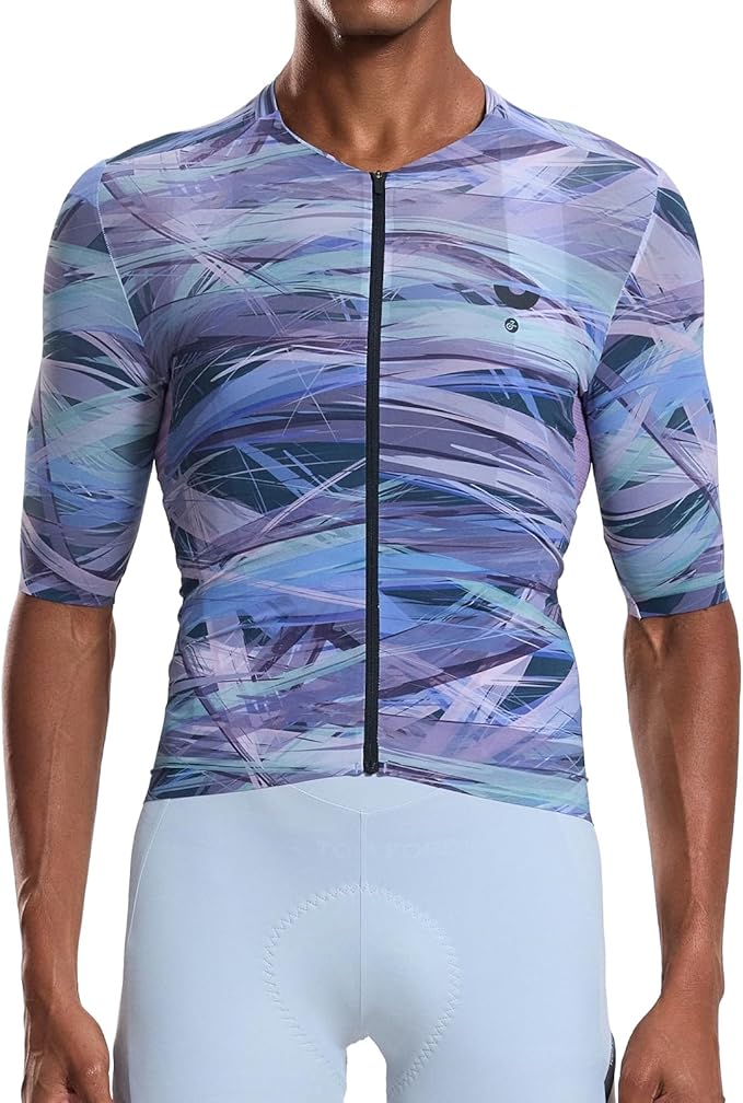 YKYWBIKE Short Sleeve Cycling Jersey Men,Bike Jersey with Pockets,Breathable Biking Shirts for Men Cycling MTB Biker Shirts