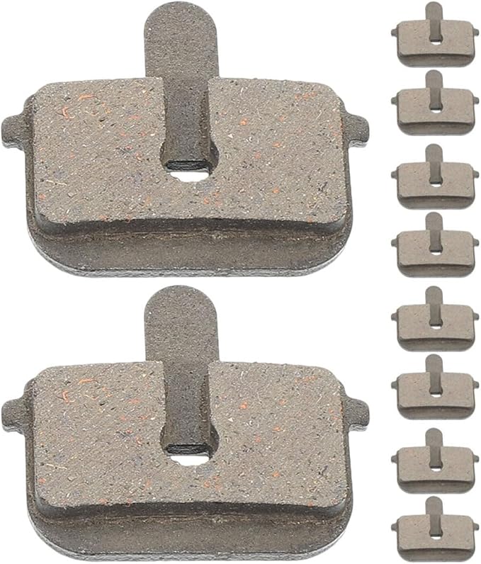 Garneck 5 Pairs Universal Bicycle Disc Brake Pads for Mountain Bike and E-Bike, Semi-Metallic Hydraulic Brake Pads Replacement Set for Electric Scooters and Cycling Trail Use
