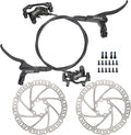 Zoom HB876 Hydraulic Disc Brakes Set, Black, Mountain Bike Left Front 800mm Right Rear 1400mm, Adapter Fit EBike Fat Bike Bicycle for Mountain Bike, Road Bike