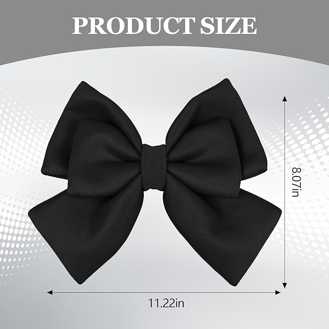 Bow Helmet Accessory, 8.07"x11.22" Stylish Motorcycle Helmet Bow Decoration for Women, Removable Cute Fashion Ribbon Bows Ornament for Motorcycle Scooter E-Bike Helmets (Black)