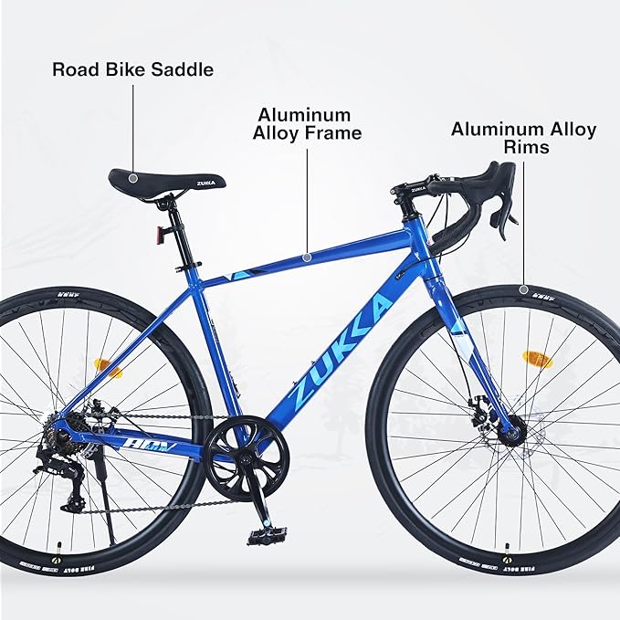 ZeHuoGe 700C Road Bike with Aluminum Alloy Frame, 7 Speed Comfort Bicycle for Over 12 Years Old