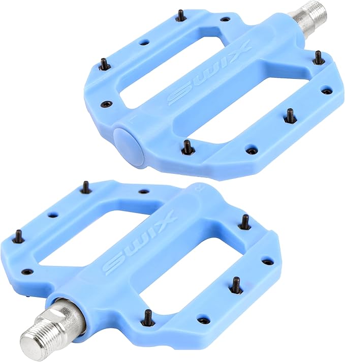 SWIX Bike Pedals Professional Mountain and Road Bike Flat Pedal Wide Paltform and Lightweight Non-Slip Pedal for 9/16" Bike/Hybrid Bike/E-Bike Parts Replacement Pedals Bike Accessories