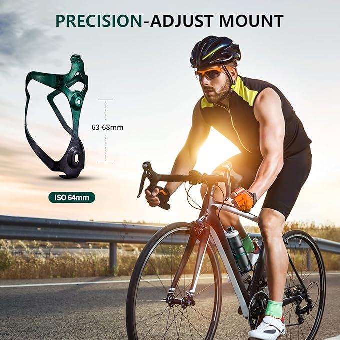 Bike Water Bottle Holder Bicycle Cage for Mountain Road MTB Gravel Adult Bikes Cycling Universal Carrier Rack 2 Pack Aluminum Alloy Ultralight Kettle Drink Accessories Green
