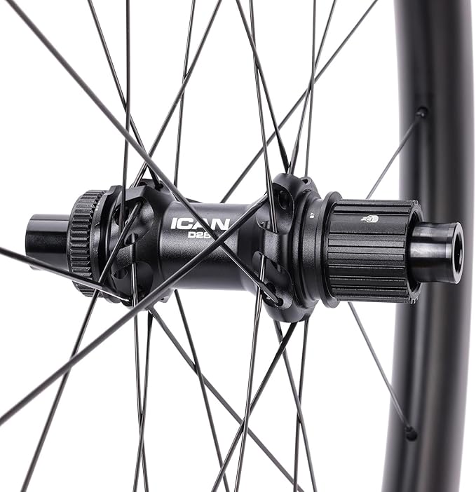 ICAN G40/G50 1320g/1375g Carbon Gravel Bike Disc Wheelset 700C Hooked Rimset 25mm Inner Width 36T Ratchet Hub