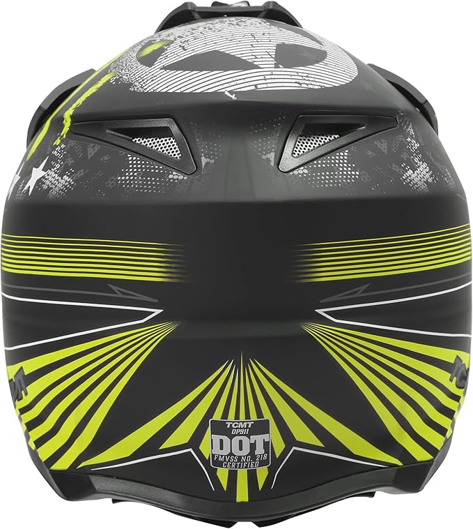 TCT-MOTORPARTS DOT Adult Helmet Dirt Bike ATV UTV Off Road Race Full Face Motorcycle Motocross ATV MTB Helmet for Men Women X-Large