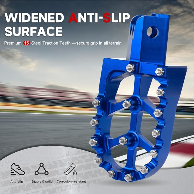 Mini Bike Foot Pegs CNC Anti-Slip Wide Footpegs for CRF50 CRF70 Coleman CT100U CT200U BT200X CC100X CRF XR50 70 110 125 SSR Apollo TaoTao Motorcycle Dirt Bike Pit Bike Pedal (Blue)