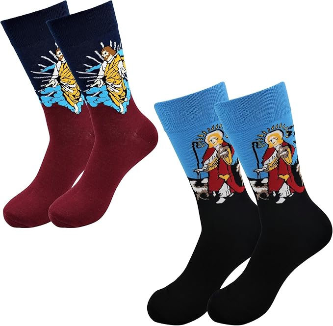 Real Sic Fun Socks for Men and Women - Cozy Cotton Dress Socks with Colorful Designs - Cool, Casual, Wacky Patterned