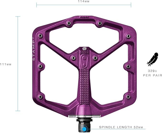 Crankbrothers Stamp Flat MTB Pedals - Size-Specific, Lightweight, Versatile, Durable Bike Pedals