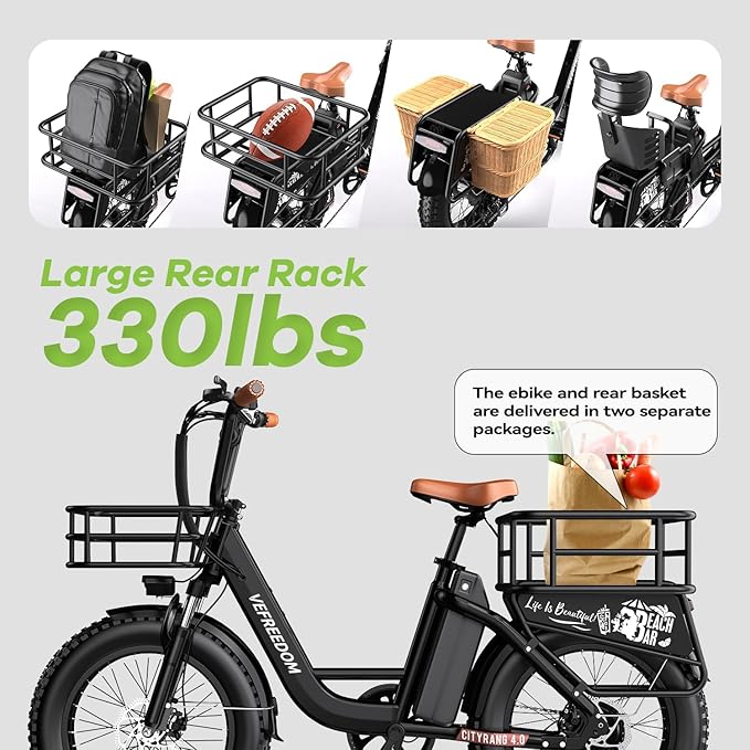 EUY Electric Bike for Adults with Peak 1500W Motor, 48V 20Ah Removable Battery Fast Ebike,Max 70Miles & 30MPH,20" x4.0 Fat Tire Commuting Electric Mountain Bike,7-Speed, Step-Thru Bicycle