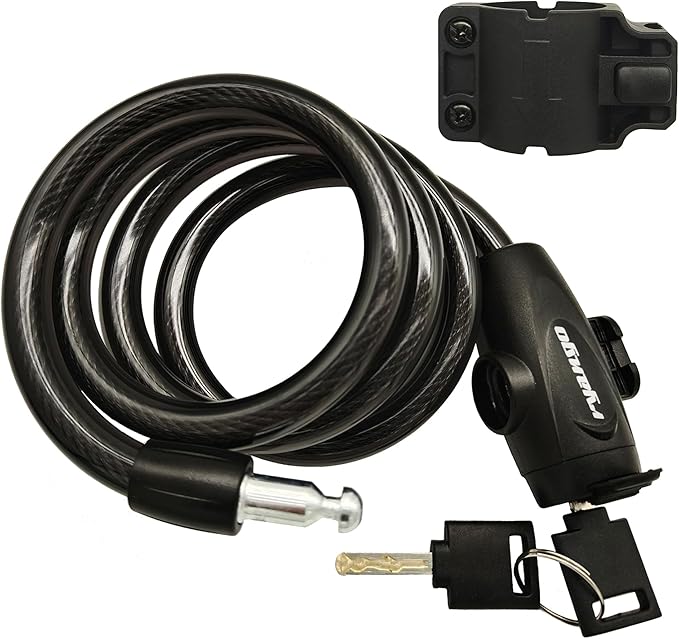 Bike Lock, Bike Locks Heavy Duty Anti Theft, Bicycle Lock Cable with Mounting Bracket and 2 Keys, Bicycle Locks for Road Bike Mountain Bike Scooters