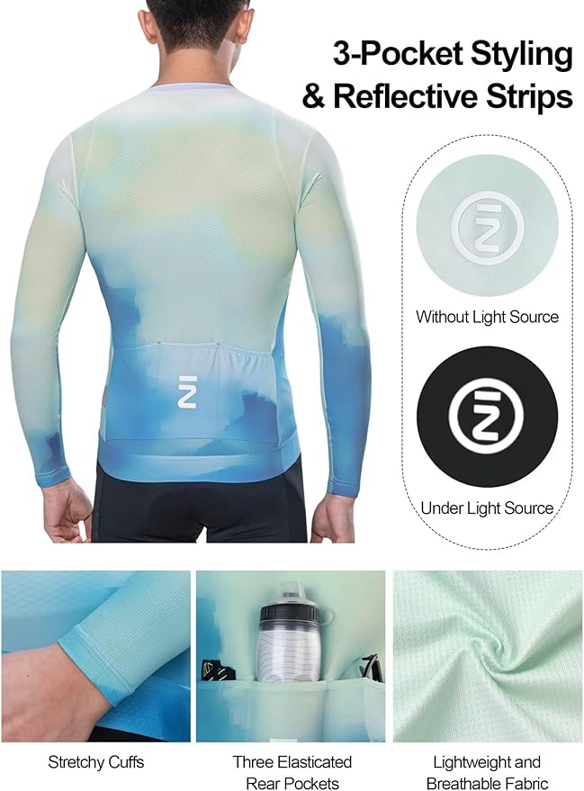 INBIKE Men's Cycling Bike Jersey Long Sleeve,Moisture Wicking, Breathable, Quick Dry Road Bike Jerseys