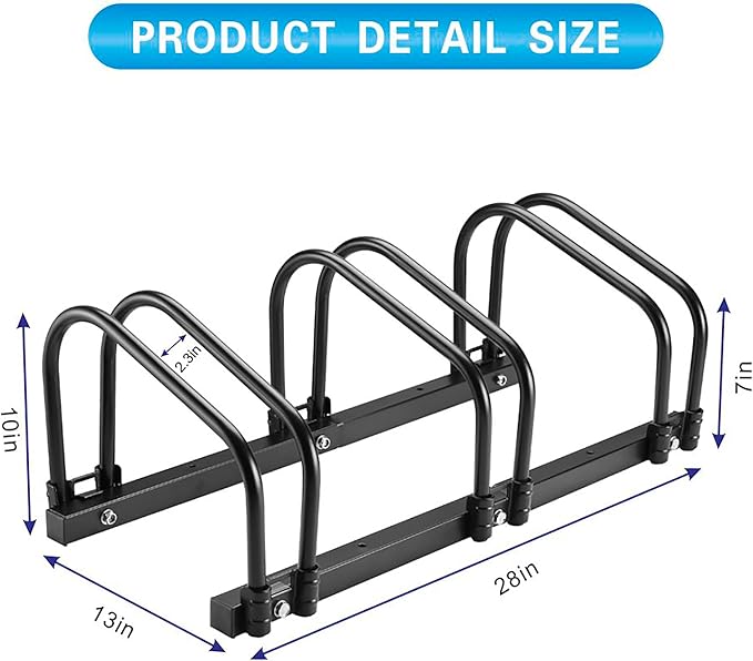 Bike Stand, 3 Bikes Rack Garage, 2.4" Width for most of Bikes