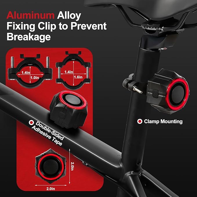 BANGTING 110dB Loud Bike Alarms with Remote, Wireless Best Anti Theft Vibration Motorcycle Alarm, IP65 Waterproof Bicycle Alarm, Alarm System for Ebikes Moto Ebike Bicicletas Bikes Scooter (Black)