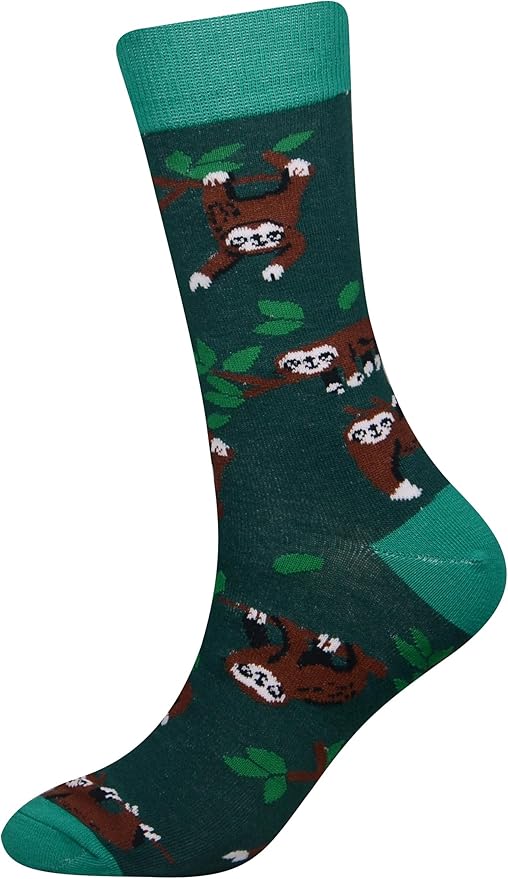 Cansok Men's 2/4 Packs Fun Crazy Novelty Dress Crew Socks