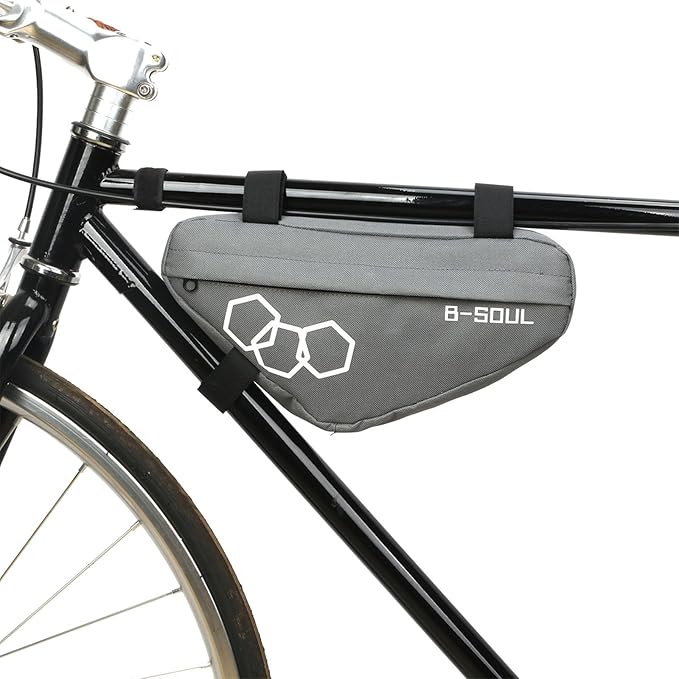 Frame Bag Bicycles Front Top Tube Bag Pouch Cycling Tool Bag for Road and Mountain Bikes, as the pic show, Black