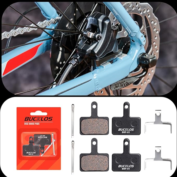 BUCKLOS Bike Disc Brake Pads for TRP Tektro Shimano MT200 Deore Br-M575 M525 M515 T615 T675 M505 M495 M486 M485 Ridstar Q20,Bicycle Disk Brakes Pads for Mountain Bike/Electric Bike/Road/Scooter/Ebike