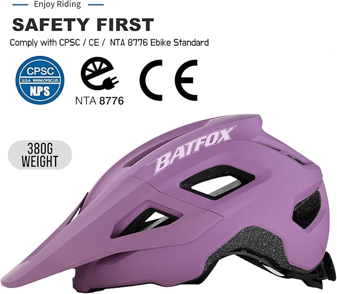 BATFOX NTA 8776 E-Bike & Mountain Bike Helmet for Adults Youth, E-MTB Cycling Helmet for Men Women (52-60CM)