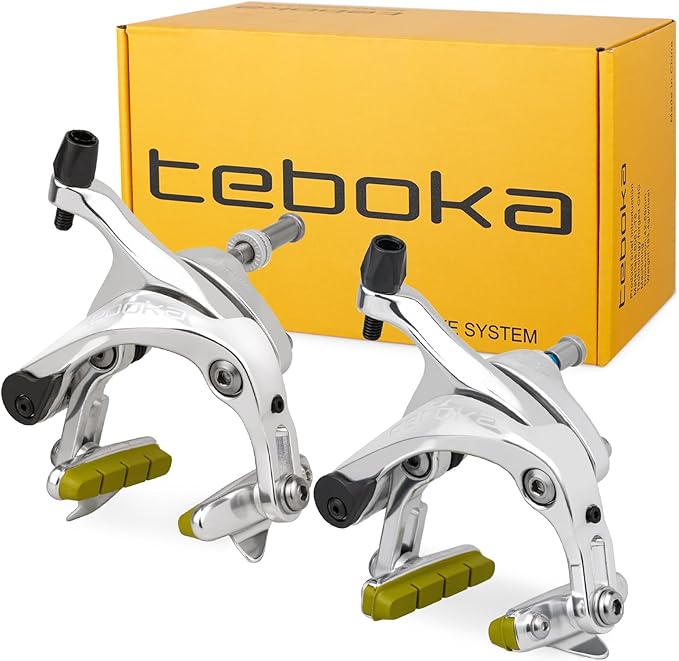 Dual Pivot C Brakes, Forged Aluminum Alloy Front and Rear Caliper Set, Road Bike Rim Brakes Compatible with 700c, Fits 19-26mm Rims, Max 30mm Tire Width, 2 Colors