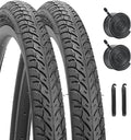 26x1.75 Bike Tires 2PCS, HUIOK 26 Inch Replacement Kits Bicycle Tires with 2 Tubes and 2 Levers