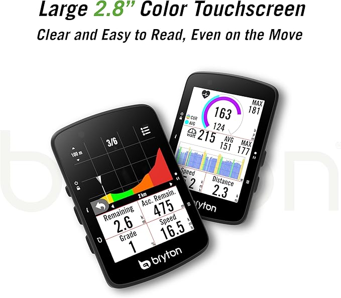 Bryton Rider 650 Sensor Bundle 2.8 Inch Color LCD Touchscreen GPS Bike/Cycling Computer, Preloaded USA Map, Compatible with Bike Radar, 33hrs Long Battery Life, Navigation Waterproof