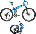 EUROBIKE 26”/27.5" Mountain Bike,Full Suspension Folding Mountain Bike,21 Speed Foldable Bicycle Men or Women MTB for Afult
