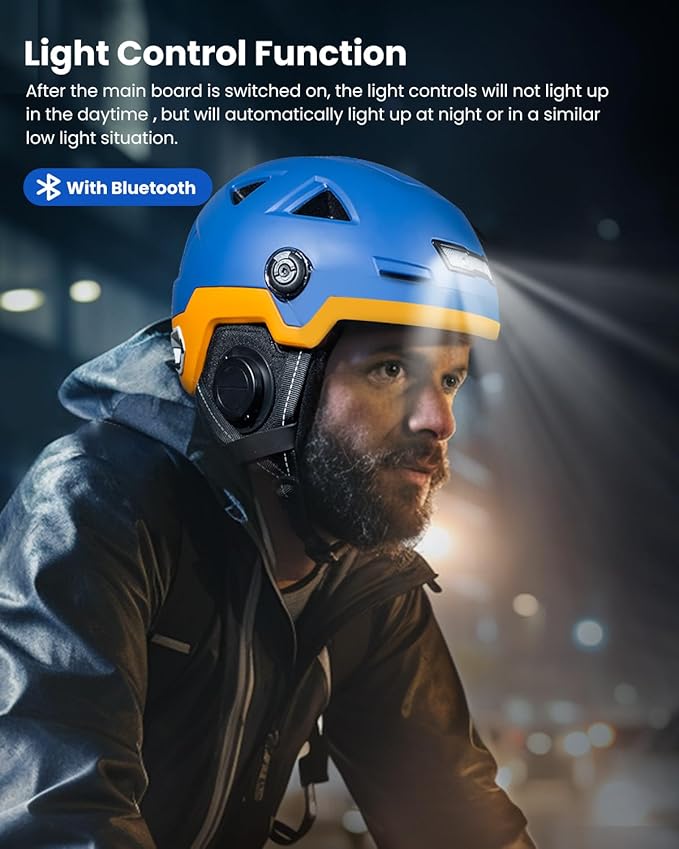 ILM Smart Adult Bike Helmet with Automatic G-Sensor Turn Signal & Brake Warning LED Light Control Road Cycling Helmet E3-12LS