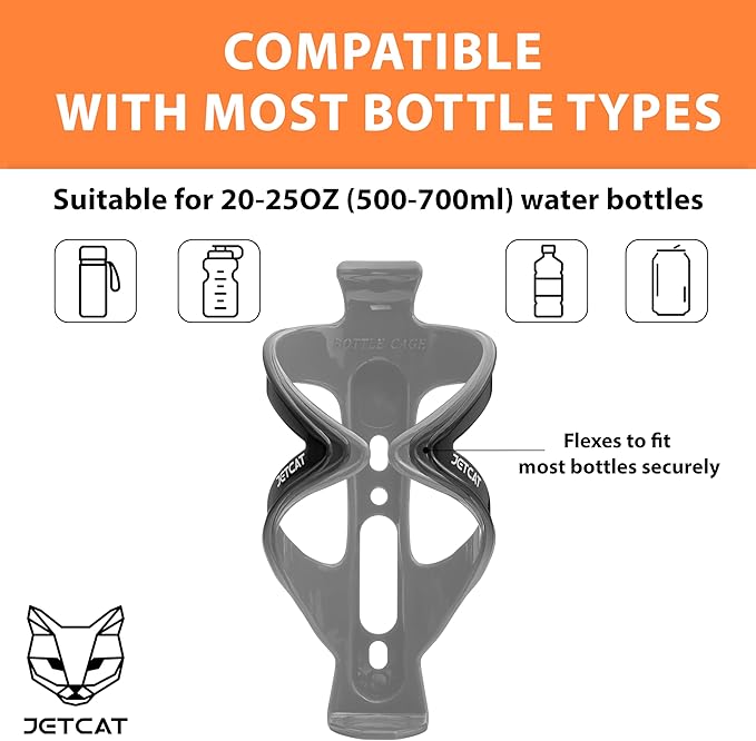 Bike Water Bottle Holder – Bike Cup Holder & Bike Water Bottle Cage for Bicycle, MTB, Mountain, Gravel, Road, eBike | Adult/Kids, Carbon Fiber Biking Accessories Black