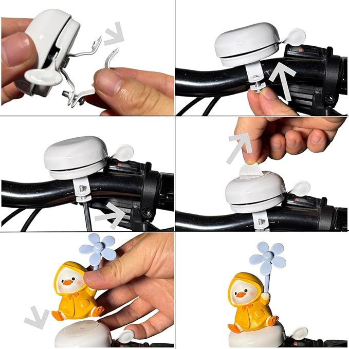 Duck Bike Bell with Wind Sponners -Classic Bike Bells and Beach Cruiser Mountain Bike Bells for Adults and Kids with Loud Ring Sound