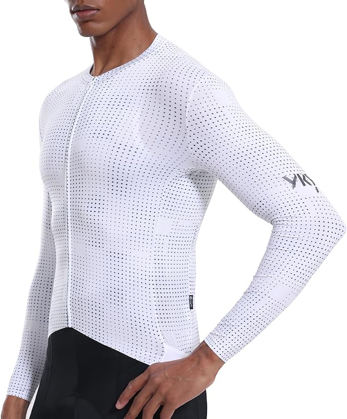 YKYWBIKE Cycling Jersey Men Long Sleeves Bike Jersey with Pockets Breathable MTB Biker Shirts Biking Shirts for Men Cycling