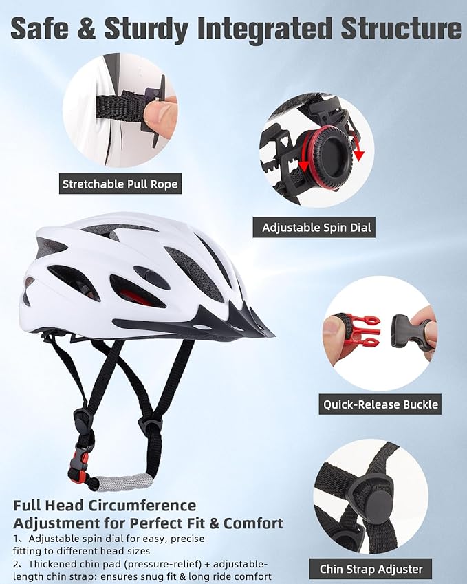 Zacro Adult Bike Helmet Lightweight for Men Women Comfort with Pads&Visor, Certified Bicycle Helmet for Adults Youth Mountain Road Biker