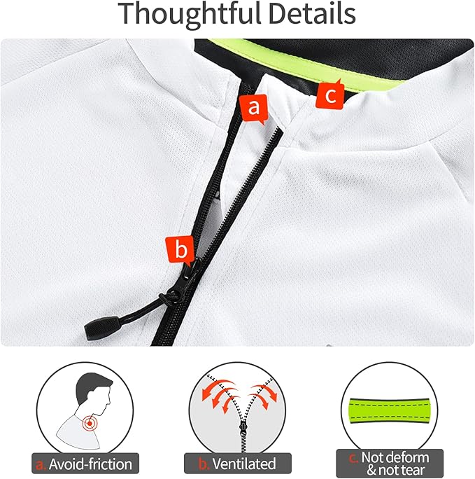 BERGRISAR Men's Basic Cycling Jerseys Short Sleeves Mountain Bike Bicycle Shirt Zipper Pockets