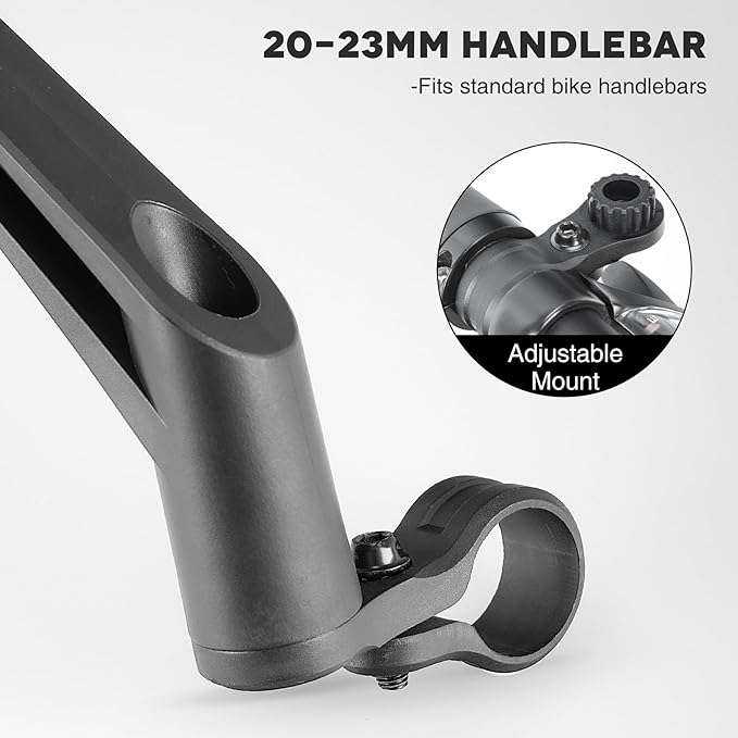2025 Bike Mirror Handlebar Mount, Rotatable Bicycle Rear View Mirrors, Scratch Resistant Convex HD Glass, Safe Bike Rearview Mirror for MTB, E-bike, Road Bike Accessories, Fit 20-23mm