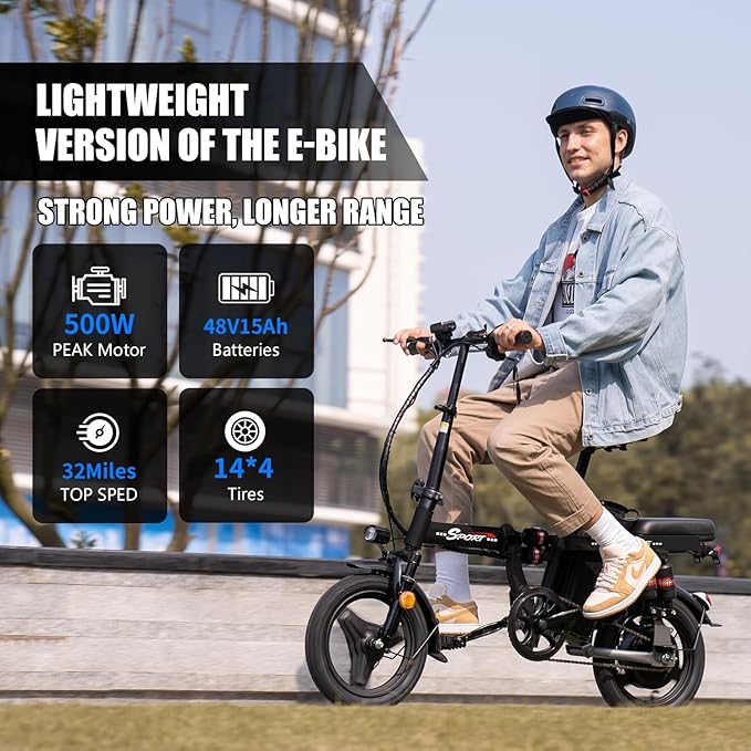 Electric Bike for Adults,14" Folding Adult E Bike with 650W Peak Motor,25 mph,30 Miles Range, 8-Point Suspension & Disc Brake,Commuter Electric Bicycle,UL2849 E Bike