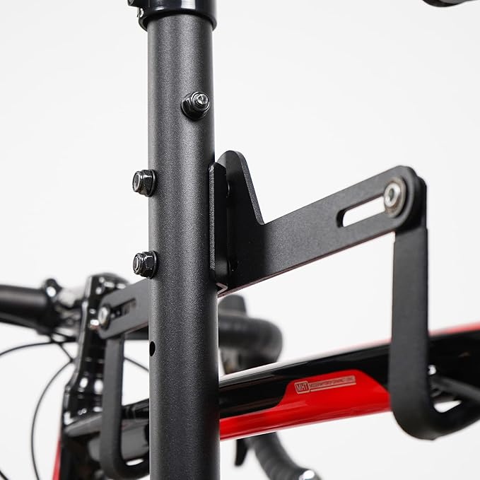 CyclingDeal Bike Vertical Freestanding Hanger Parking Rack - Fully Adjustable Gravity Storage Floor Stand - Safe & Secure for Hanging MTB Road Bicycles in Garage or Home - 4 Bikes Horizontal