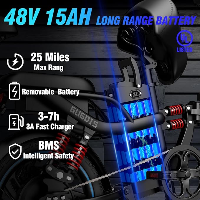 Electric Bike for Adults,750/1000W Motor E-Bike,28/30 MPH,748.8/960 Wh Removable Battery,25-45Miles,16/20in Commuter Ebikes,Full Suspension Electric Bicycles for Adults -2 Seater
