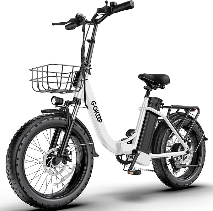 Electric Bike for Adults 20" Fat Tire1300W Peak Motor 52V 13AH Removable Battery Max Range 35 Miles,28MPH,Folding EBike with Shimano 7 Speed and Adjustable Seat