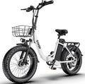 Electric Bike for Adults 20" Fat Tire1300W Peak Motor 52V 13AH Removable Battery Max Range 35 Miles,28MPH,Folding EBike with Shimano 7 Speed and Adjustable Seat