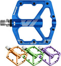 MTB Pedals Flat, Gravel Bike Pedals Flat, Light CNC Aluminum Alloy Platform Pedal w 3 Bearings Cr-Mo Spindle, Grippy Bicycle Pedals w 16pcs Pins, Mountain Bike Pedals Adult Child BMX Bike 9/16"