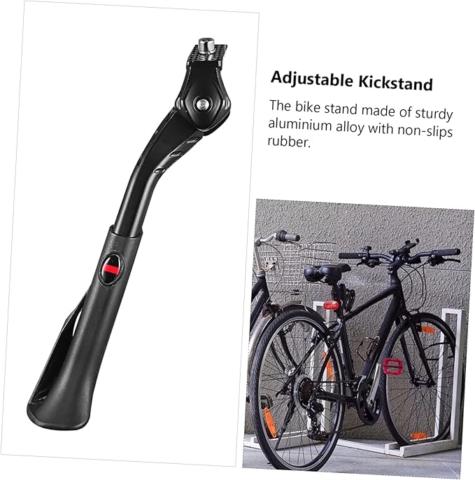 Adjustable Aluminum Alloy Bike Kickstand Length Adjustable Bicycle Side Support for Mountain and Road Bikes Sturdy Parking Rack for Cycling Enthusiasts
