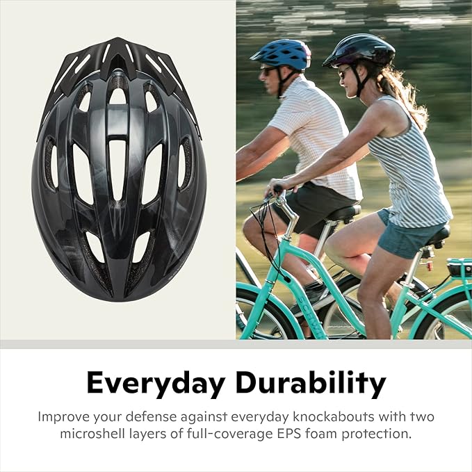Schwinn Intercept Helmet for Adults and Youth, Size 54-62 cm for Riders Ages 8+, Microshell, Adjustable Dial and Straps, Interior Padding, 10 Air Vents, Removable Visor, Kisd and Adult Bike Helmet