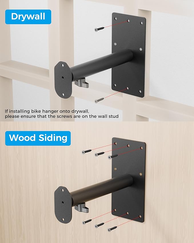 Bike Wall Mount, Bike Rack Garage Hanger, Bike Hanging Shelf, Store Your Helmet and Bike, for Garage and Home, 2 Pack