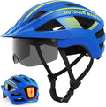 OutdoorMaster Adult Bike Helmet - Bicycle Helmet with Rechargeable Rear LED Light, Detachable Magnetic Goggles, Removable Sun Visor - Suitable for Commuting and Cycling for Men and Women