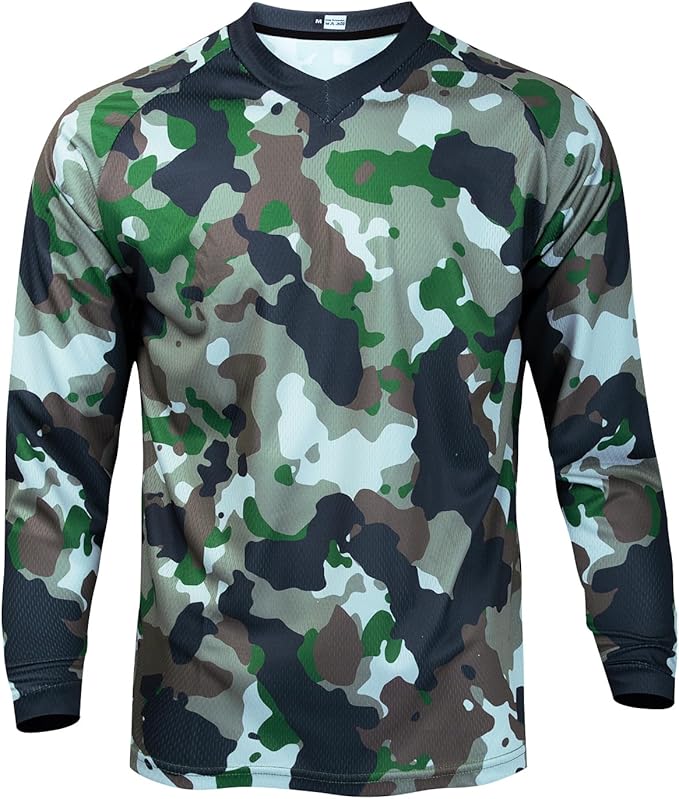 JPOJPO Men's Mountain Bike Jersey Long Sleeve MTB Off-Road Racing Downhill Motocross Shirts Quick Dry&Moisture-Wicking Tops