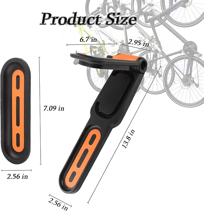 Bike Wall Mount Garage Storage – Rotatable Bike Hanger, Space-Saving Vertical Rack Holds Up to 66lbs, Easy to Install