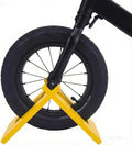 Wooden Balance Bike Stand for Kids – Floor Display Rack for Toddler Balance Bikes – Portable Bicycle Holder Stand for Home and Garage Storage (Yellow)