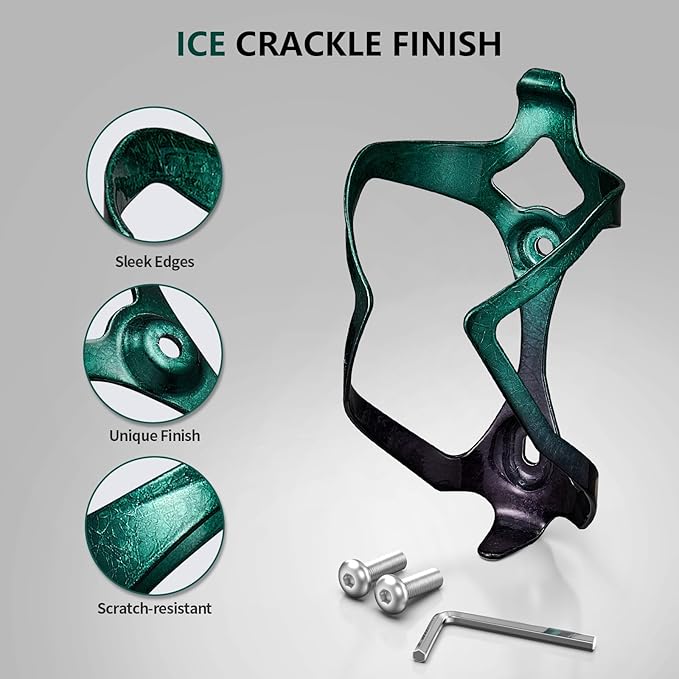 Bike Water Bottle Holder Bicycle Cage for Mountain Road MTB Gravel Adult Bikes Cycling Universal Carrier Rack 2 Pack Aluminum Alloy Ultralight Kettle Drink Accessories Green