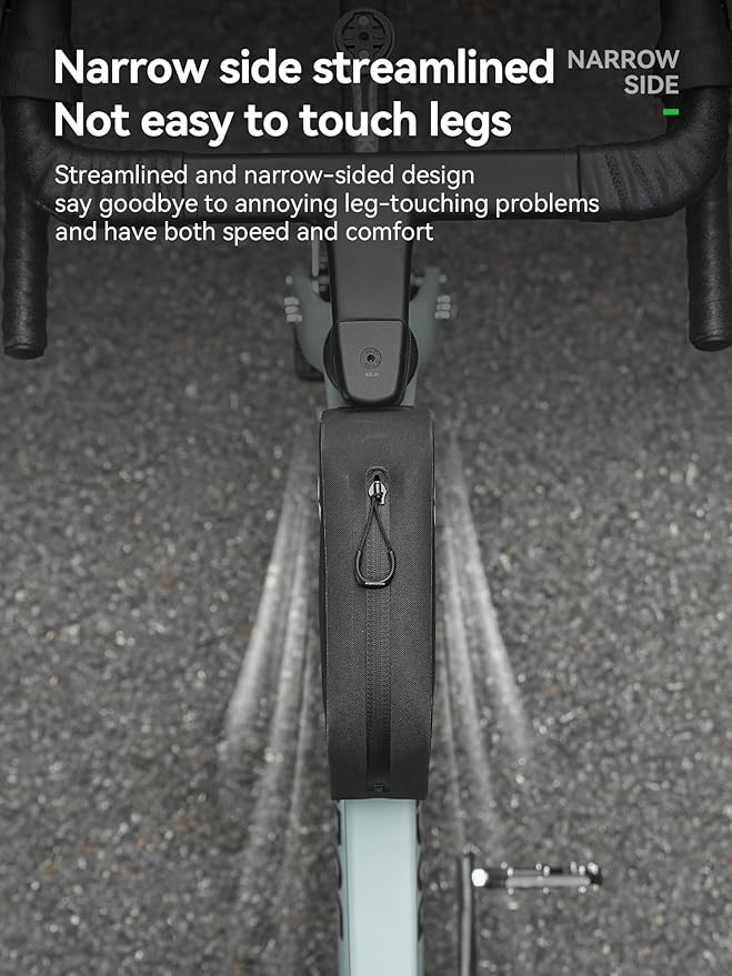 ROCKBROS Top Tube Bike Frame Bag Waterproof Stable & Complete Set 1L Bicycle Storage Front Bag E-Bike Accessories for Women Men Cycling Fits for Outdoor Long Journey MBT Mountain Road Bike Gear Black