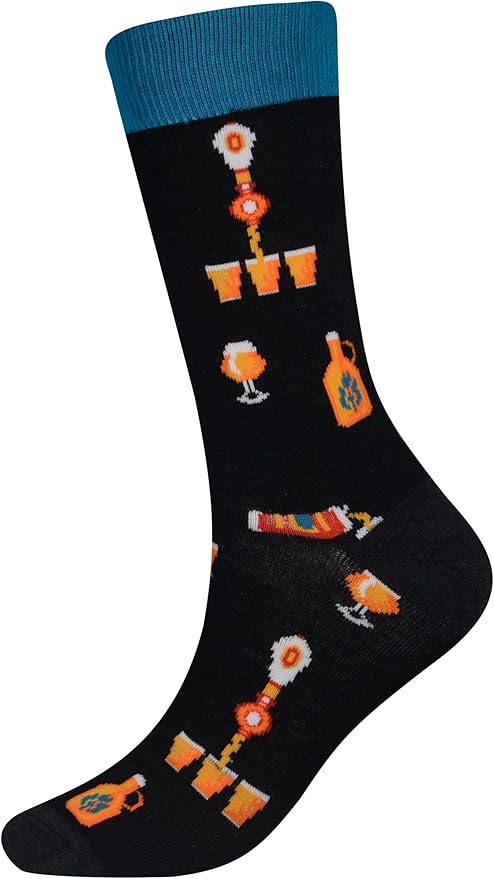 Cansok Men's 2/4 Packs Fun Crazy Novelty Dress Crew Socks