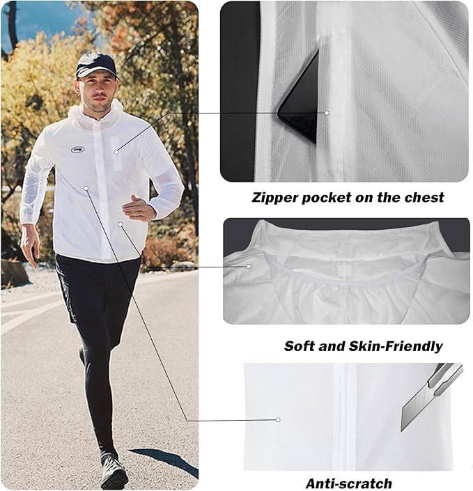 Sun Protection Jacket Ultra Light Thin Breathable Packable Outdoor Cycling Jacket Hoodie Skin Clothing for Men & Women