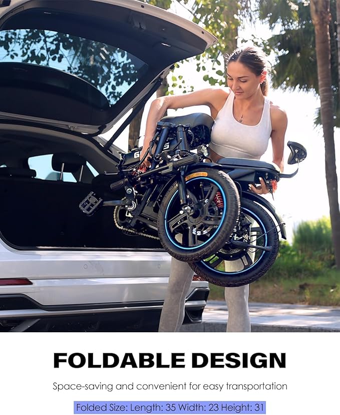 Electric Bike for Adults, 16"/20" Tire E-Bike with 750W/1000W Peak Motor, 48V Removable Battery, Up to 45/60 Miles Range & 28/30MPH, Folding Electric Bike for City and Outdoor Ride